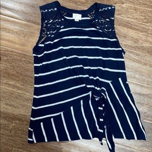 Striped blue summer tank top.